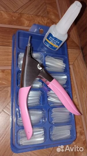 Все для маникюра набор Типсы, Клей, Типсорез