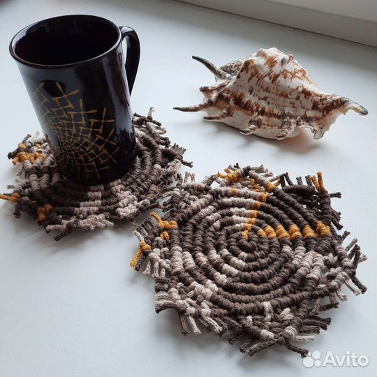 Салфетки подставки макраме 2шт