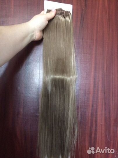 Волосы на заколках протеиновые 50 см комплект