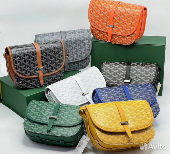 Сумка goyard мужская зеленая/синяя