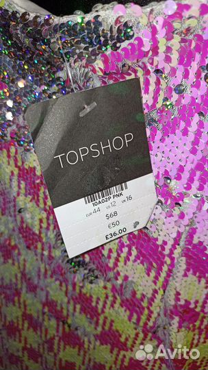 Платье с пайетками новое Topshop 48 р