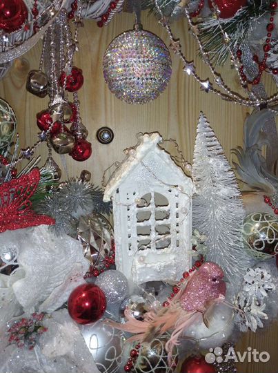 Новогодний венок ручная работа