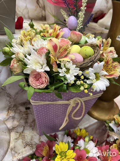 Букет цветов в коробке