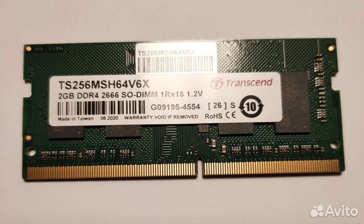 Оперативная память DDR4 2GB transcend