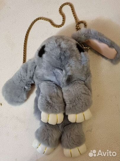 Сумка детская в виде зайца из натурального меха