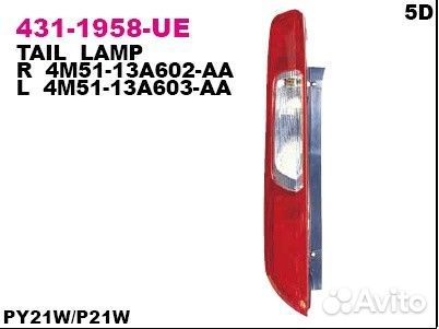 Фонарь задний Depo 431-1958L-UE