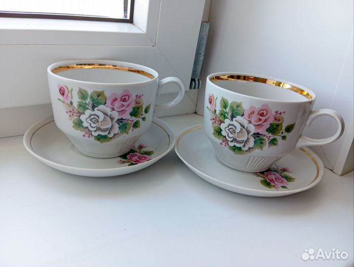Чайная пара чашка блюдце посуда фарфор СССР