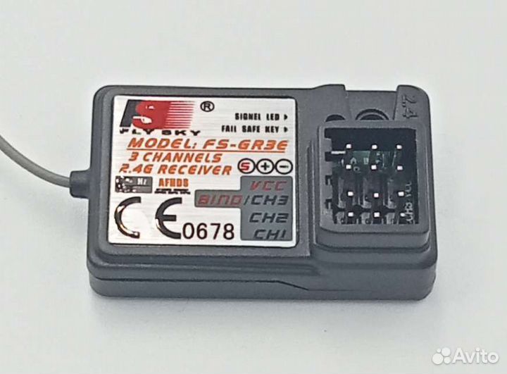 Приёмник FlySky 3ch, FS-GR3E, 2.4G