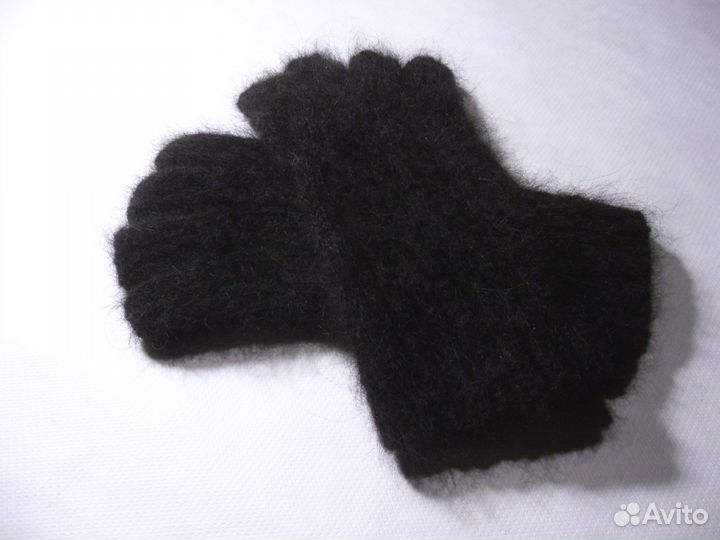 Митенки мужские из собачьей шерсти Магия чёрного