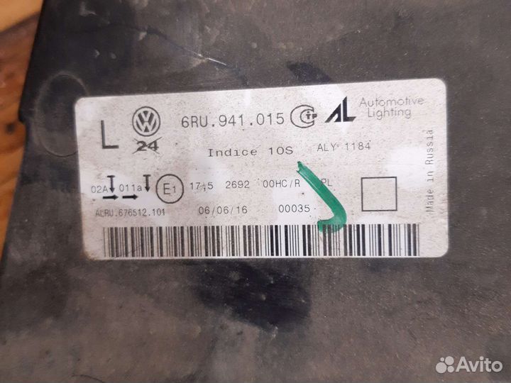 Фара volkswagen polo