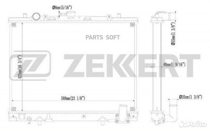 Радиатор охлаждения Митсубиси L200 III 96