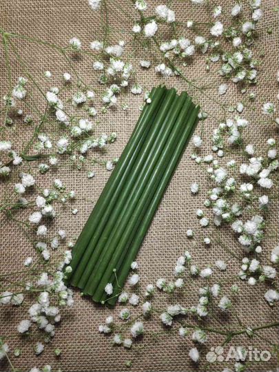 Зелёная восковая свеча №80