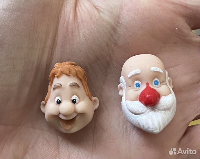 Лица для ватных игрушек.Карлсон, Дед Мороз