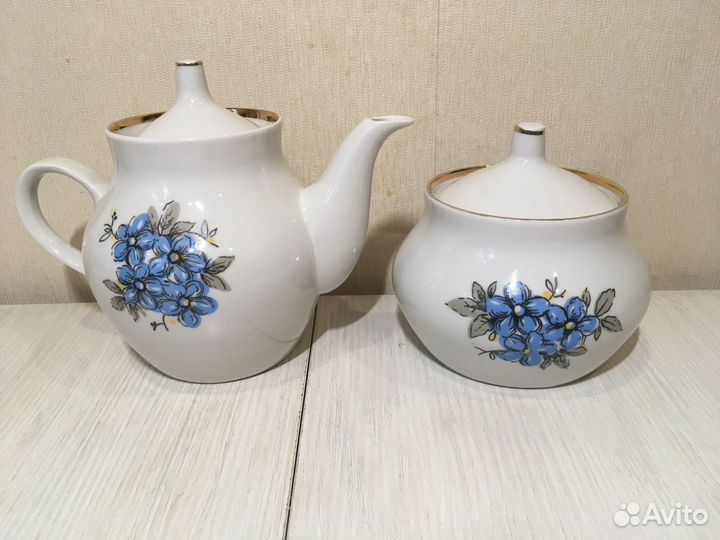 Сервиз чайный Дулево цветы винтаж СССР