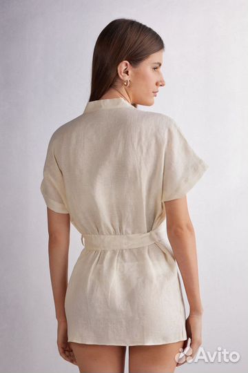 Кимано из льна и кружева