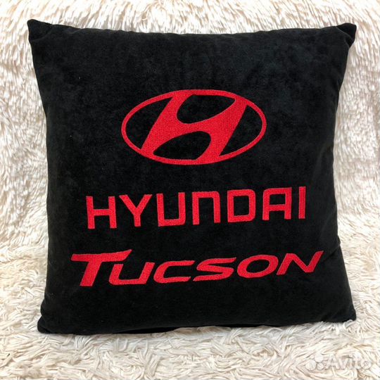 Подушка с вышивкой в авто машину