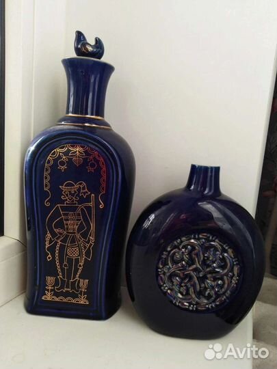 Посуда синий кобальт СССР чашки, штофы, стаканы