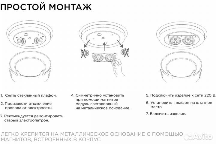 Плата светодиодная с линзой apeyron 24Вт 6500К