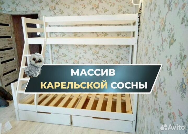 двухъярусная кровать из массива сосны