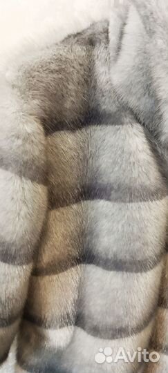 Шуба голубая норка искусственный мех 44-46 М