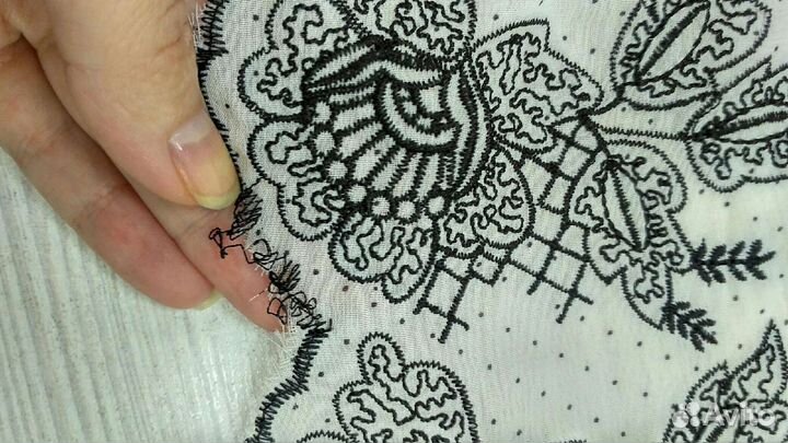 Ткань шифон 1.4м с вышивкой