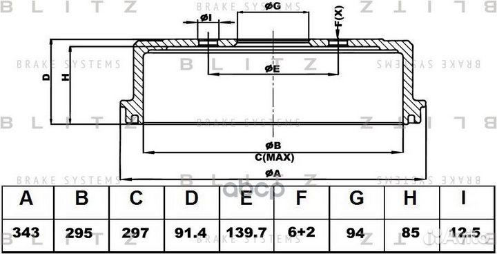 Барабан тормозной BT0144 Blitz