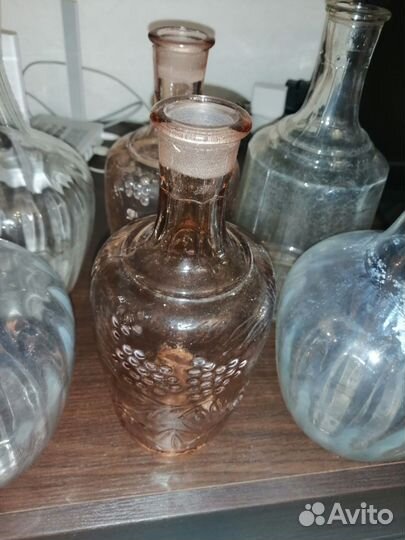 Штофы и графины СССР цветное стекло