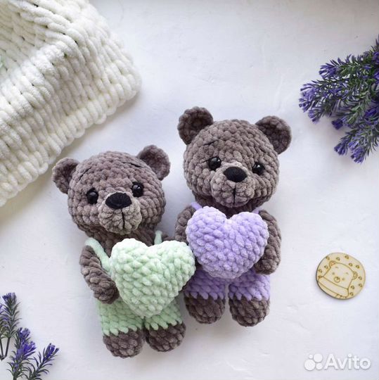 Игрушка вязаный плюшевый Мишка