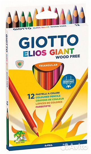 Набор цветных карандашей, Giotto Elios Giant, 12цв