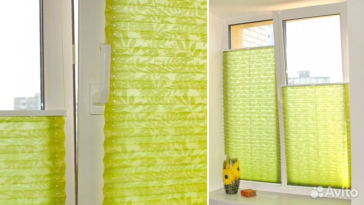 Жалюзи плиссе модель Д2145 лепестки цвет зеленый