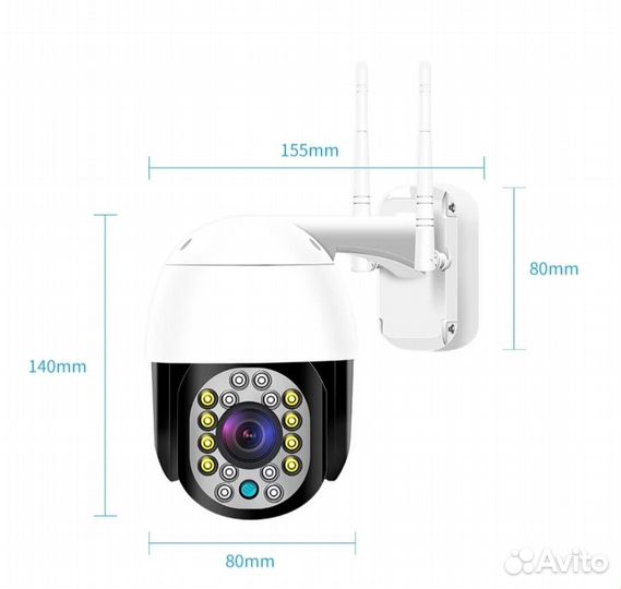 Беспроводная IP- камера 2Мп с микрофоном,Wi-Fi, H