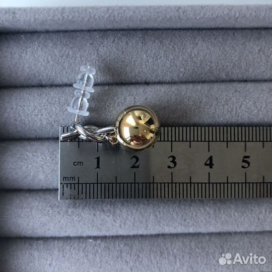 Серьги шарики с узелками комбинированные ABE 105