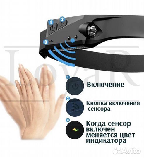 Фонарь налобный светодиодный мощный