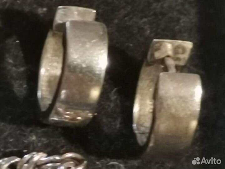 Серьги из серебро колечки
