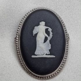 Брошь-камея, серебро, Wedgwood 70е Англия