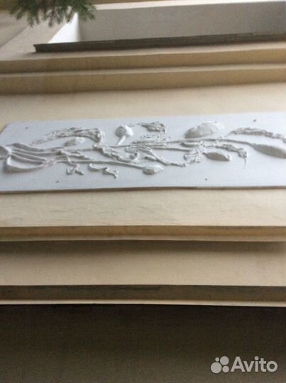 Картина барельеф цветок