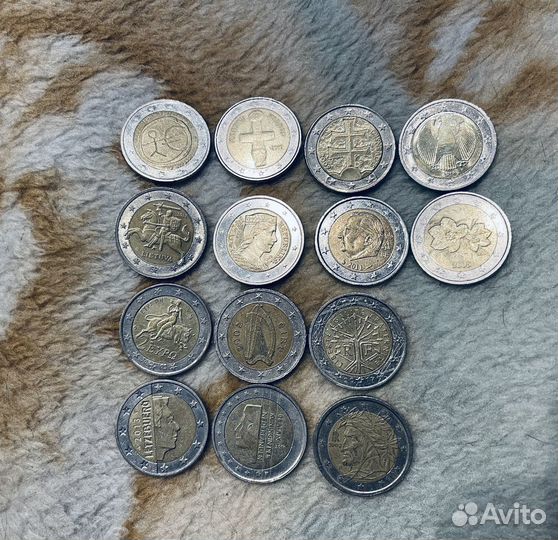 Монеты 2 евро разные страны