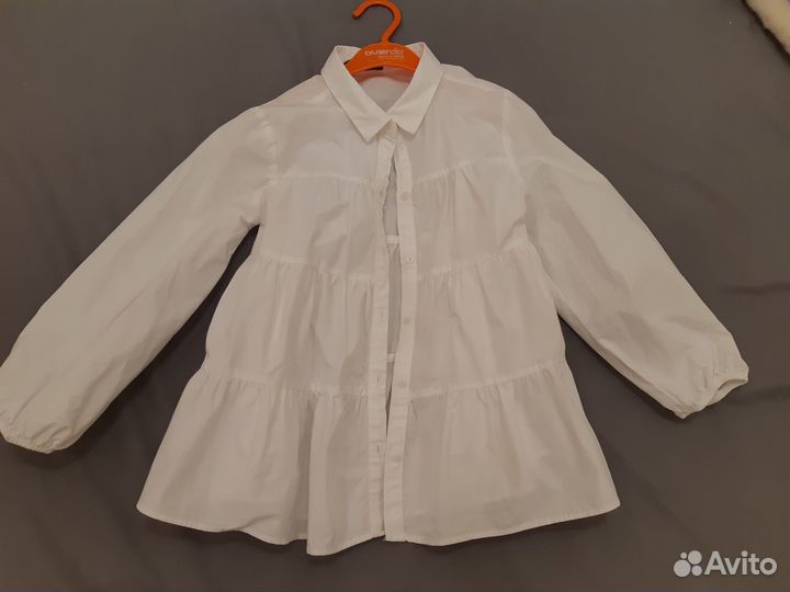 Блузка zara 128, сарафан синий вельветовый в школу