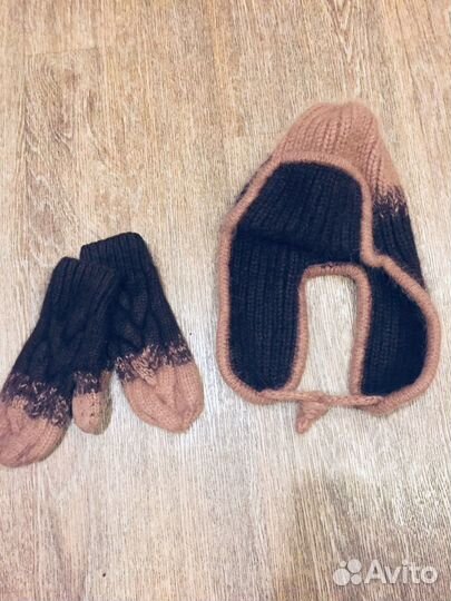 Шапка-ушанка+рукавицы ог54/56