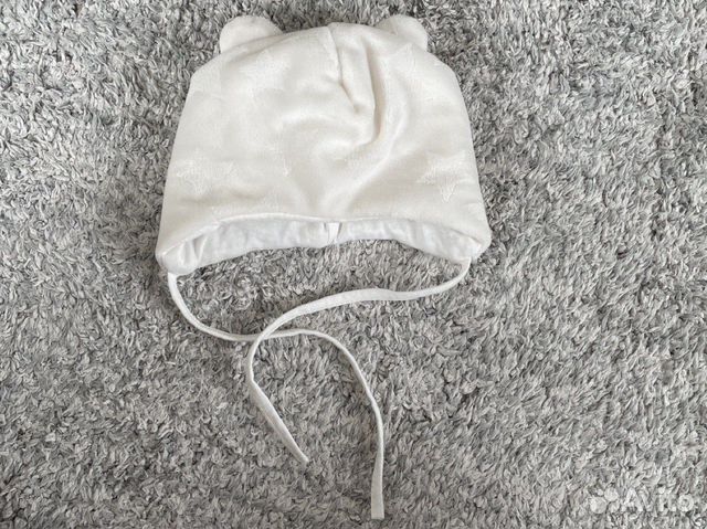Утепленная шапочка для новорожденных 0-3мес
