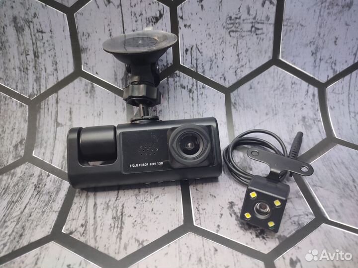 Видеорегистратор с 3 камерами Black