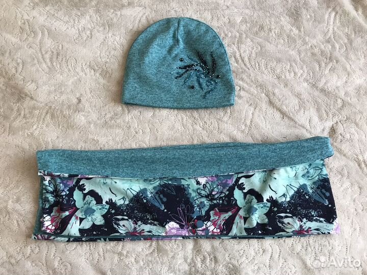 Комплект шапка и шарф на весну