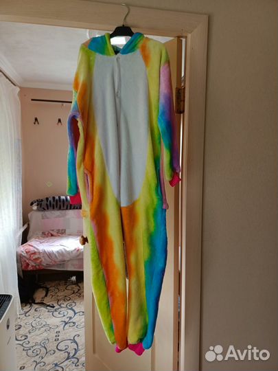 Кигуруми радужный единорог 140