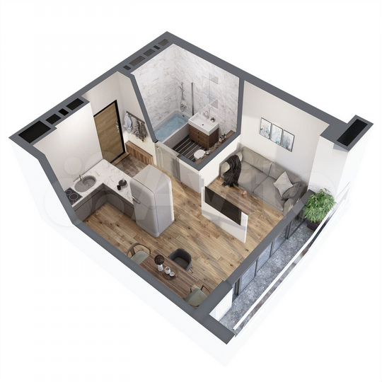 1-к. апартаменты, 29,5 м², 7/8 эт.