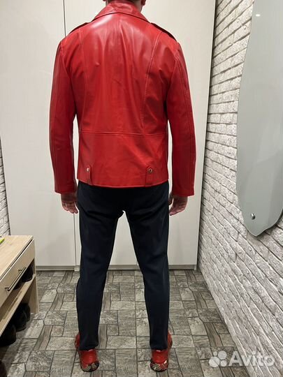 Тренч куртка косуха мужская красная