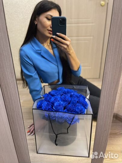 Синие розы 25 роз 51 роза