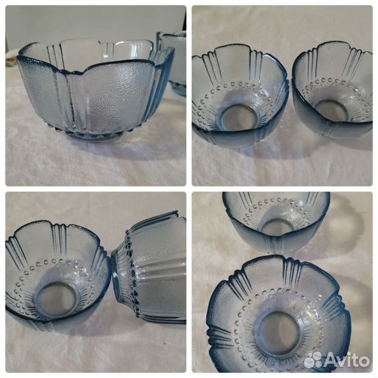 Синее, голубое стекло. Винтаж