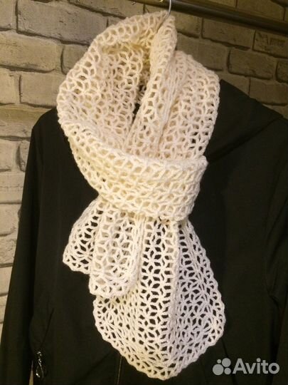 Новые вязаные шарф и повязка (ручная работа)