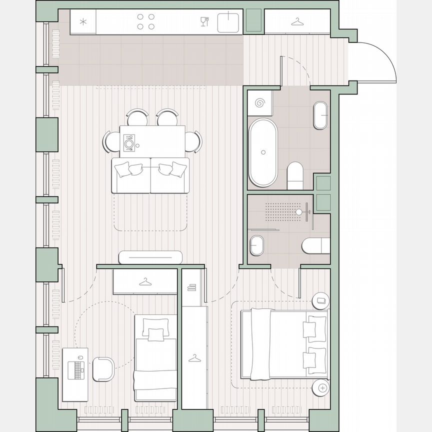 2-к. квартира, 58 м², 5/13 эт.