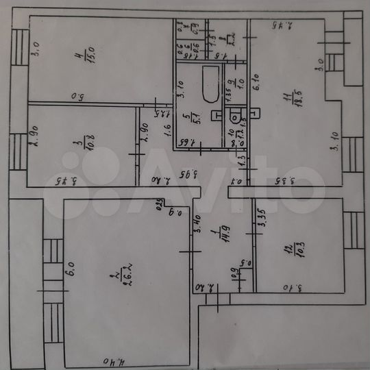 4-к. квартира, 106,7 м², 3/5 эт.